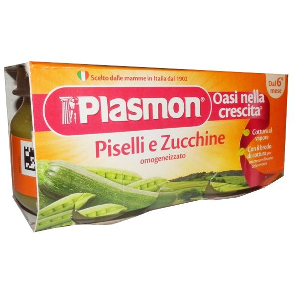 PLASMON OMOGENEIZZATO PISELLI ZUCCHINE 80 G X 2 PEZZI