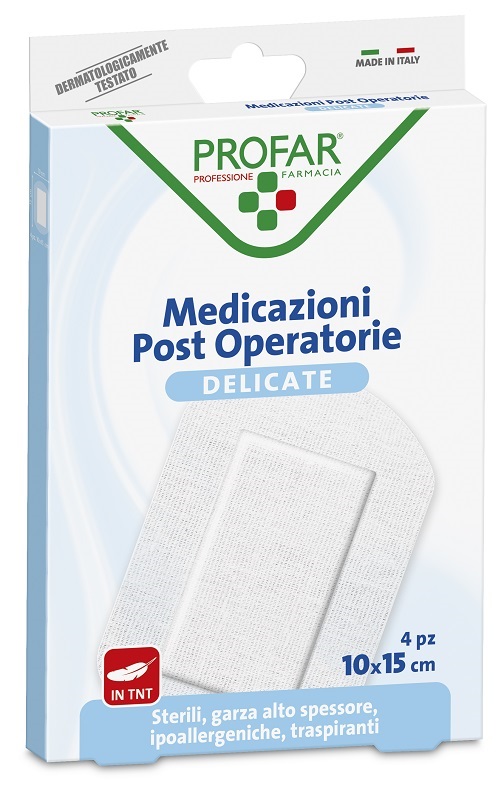 MEDICAZIONE POST OPERATORIA STERILE GARZA ANTIADERENTE 10X15 CM 4 PEZZI PROFAR