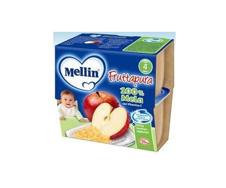 MELLIN FRUTTA PURA MELA 100 G 4 PEZZI