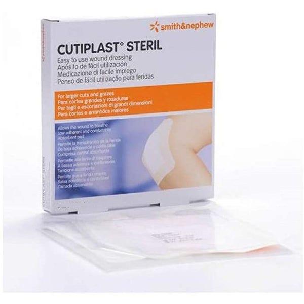 MEDICAZIONE CUTIPLAST STERIL ADESIVA SUPPORTO IN TNT ADESIVO POLIACRILATO IPOLLERGENICO TAMPONE NON ADERENTE 10X8CM 5 PEZZI