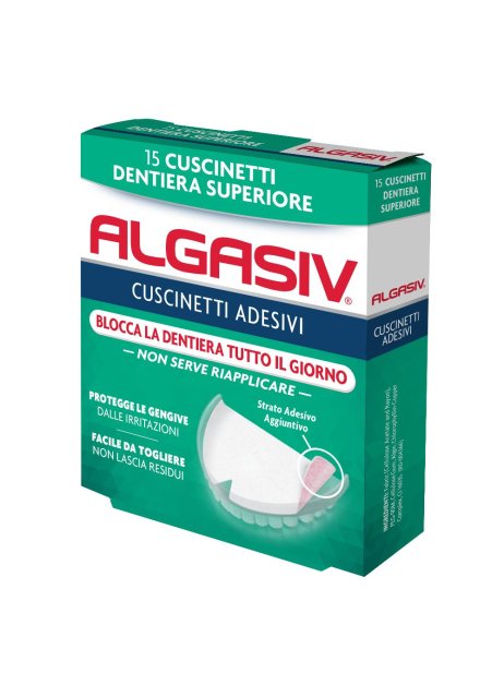 ALGASIV ADESIVO PER PROTESI DENTARIA SUPERIORE 15 PEZZI