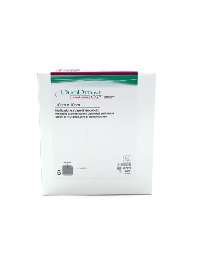 MEDICAZIONE CON IDROCOLLOIDI STERILE CON BORDO ADESIVO DUODERM CGF BA 14X14 5 PEZZI