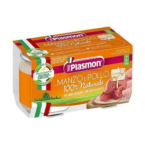 PLASMON OMOGENEIZZATO MANZO/POLLO 80 G X 2 PEZZI