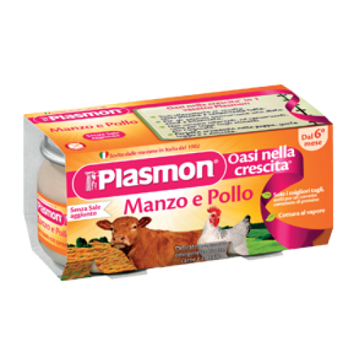 PLASMON OMOGENEIZZATO MANZO/POLLO 80 G X 2 PEZZI