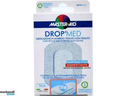 MEDICAZIONE COMPRESSA AUTOADESIVA DERMOATTIVA IPOALLERGENICA AERATA MASTER-AID DROP MED 7X5 5 PEZZI