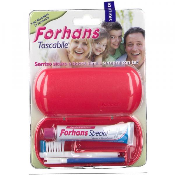 FORHANS TRAVEL KIT TASCABILE COMPOSTO DA SPAZZOLINO DA VIAGGIO + FORHANS SPECIAL PASTA DENTIFRICIA TUBETTO 12,5 ML