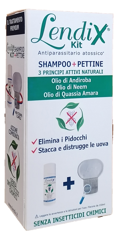 LENDIX KIT SHAMPOO 150ML + PETTINE PREMIUM ANTIPIDOCCHI
