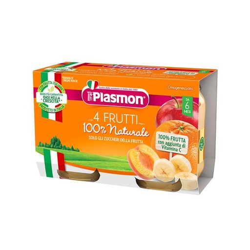 PLASMON OMOGENEIZZATO 4 FRUTTI 2 X 104 G