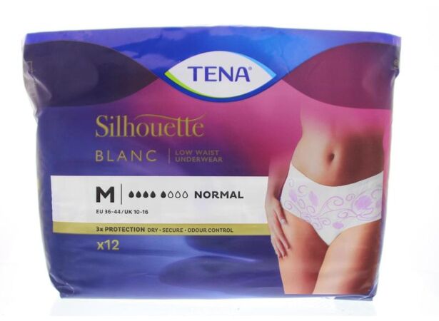 PANNOLONE A MUTANDINA ASSORBENTE TENA SILHOUETTE BLANC MEDIUM 12 PEZZI