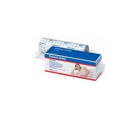 FASCIA AUTOADESIVA IPOALLERGENICA FISSAGGIO CATETERI FIXOMULL STRETCH. SUPPORTO IN POLIESTERE NON TESSUTO BIANCO, MASSA IN POLICARBONATO SENZA RESINE E GOMME NATURALI. 15X200CM