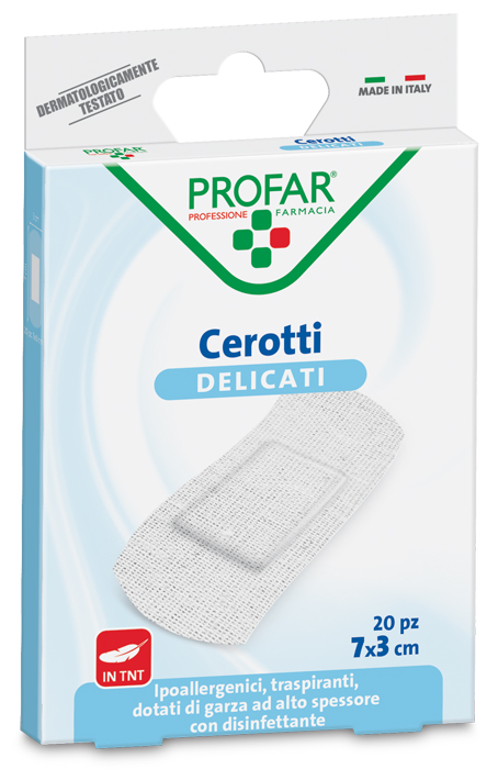 CEROTTO TESSUTO NON TESSUTO DELICATO GRANDI 7X3 CM 20 PEZZI PROFAR