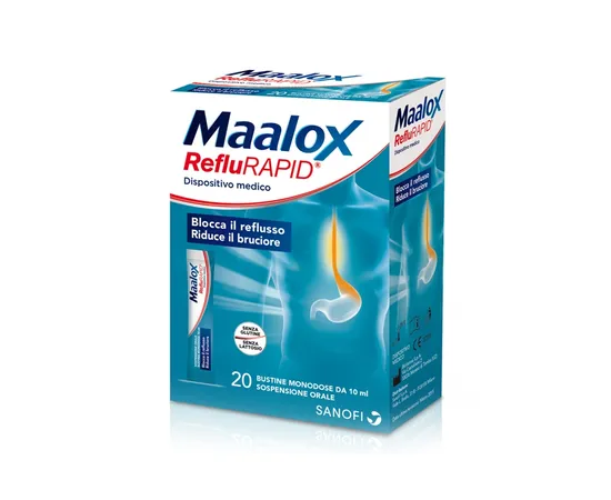 SOSPENSIONE ORALE MAALOX REFLURAPID 20 BUSTINE MONODOSE DA 10 ML