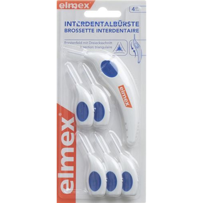 ELMEX INTERDENTAL SCOVOLINO INTERDENTALE 4 MM 6 TESTINE + MANICO