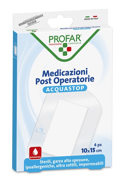 ACQUASTOP MEDICAZIONE POST OPERATORIA 10X15 CM PROFAR MED 4 PEZZI