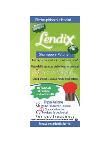 LENDIX SHAMPOO PLUS 150 ML + PETTINE ANTI PIDOCCHI 2 IN 1