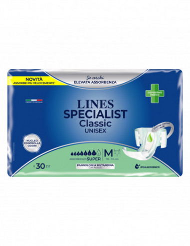 PANNOLONE A MUTANDA LINES SPECIALIST CLASSIC SUPER MM 30 PEZZI