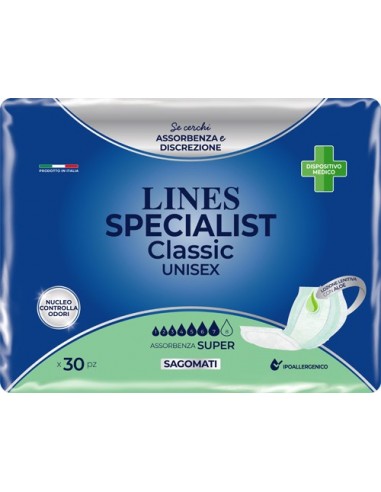 PANNOLONE LINES SPECIALIST CLASSIC SAGOMATO SUPER 30 PEZZI