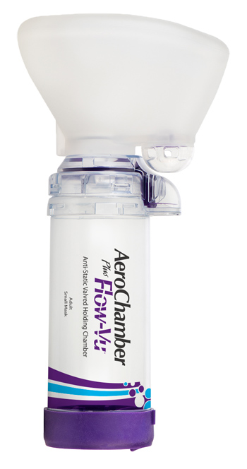 CAMERA DISTANZIATRICE ANTISTATICA AEROCHAMBER PLUS FLOWVU MASCHERA ADULTI SMALL VIOLA