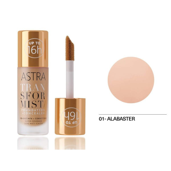 ASTRA TRANSFORMIST FOUNDATION + CONCEALER N01 18 ML