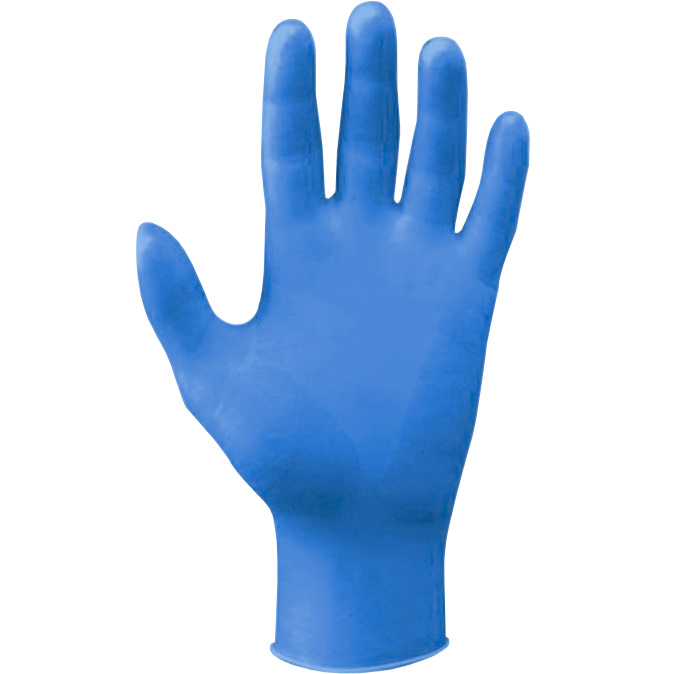 GUANTO MONOUSO DA ESAMINAZIONE IN NITRILE BLU NON STERILE AJSIA SOFT BLU SENZA POLVERE ANATOMICO AMBIDESTRO POLSINO RINFORZATO LUNGHEZZA 240 MM MISURA 8-8,5 LARGE