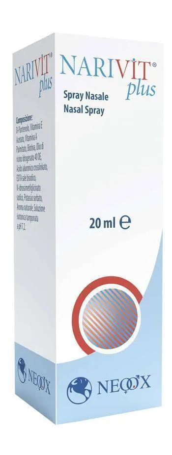 NARIVIT PLUS SPRAY NASALE 20 ML CON ACIDO IALURONICO CROSS-LINKATO D-PANTENOLO BIOTINA VITAMINA E VITAMINA E