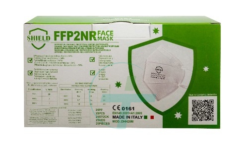 SHIELD FFP2 FACE MASK MASCHERINA 5 STRATI STERILE E MONOUSO 25 PEZZI