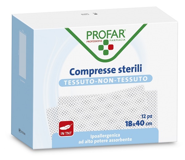 COMPRESSE IN TESSUTO NON TESSUTO 18 X 40 CM 12 PEZZI PROFAR