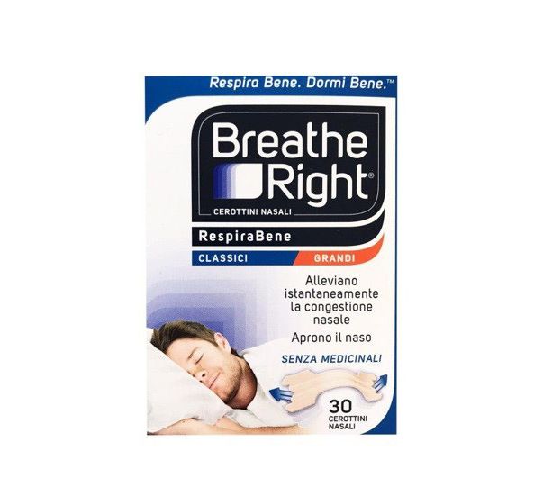 CEROTTI NASALI BREATHE RIGHT CLASSICI GRANDI 30 PEZZI