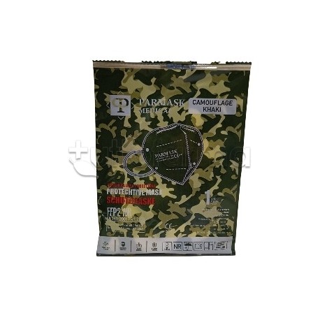 MASCHERINA FFP2 PS2001 CAMOUFLAGE VERDE 1 PEZZO