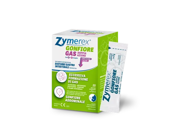 ZYMEREX GONFIORE GAS DOPPIA AZIONE CON S+E COMPLEX 20 BUSTINE MONODOSE DA 2 G