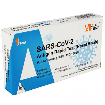 TEST ANTIGENICO RAPIDO COVID-19 ALLTEST AUTODIAGNOSTICO DETERMINAZIONE QUALITATIVA ANTIGENI SARS-COV-2 IN TAMPONI NASALI MEDIANTE IMMUNOCROMATOGRAFIA