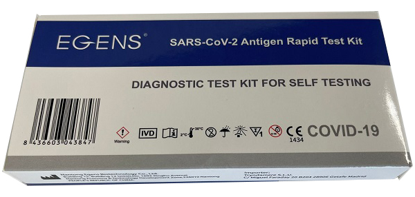 TEST ANTIGENICO RAPIDO COVID-19 EGENS AUTODIAGNOSTICO DETERMINAZIONE QUALITATIVA ANTIGENI SARS-COV-2 IN TAMPONI NASALI MEDIANTE IMMUNOCROMATOGRAFIA