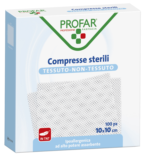 GARZA COMPRESSE TESSUTO NON TESSUTO 10X10 CM 100 PEZZI PROFAR