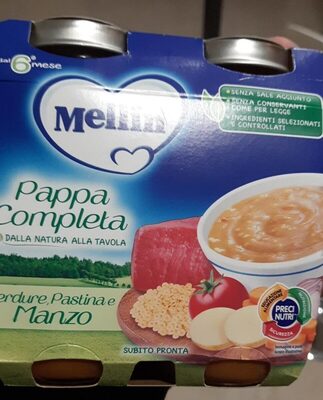 MELLIN PAPPA COMPLETA MANZO 250 G 2 PEZZI