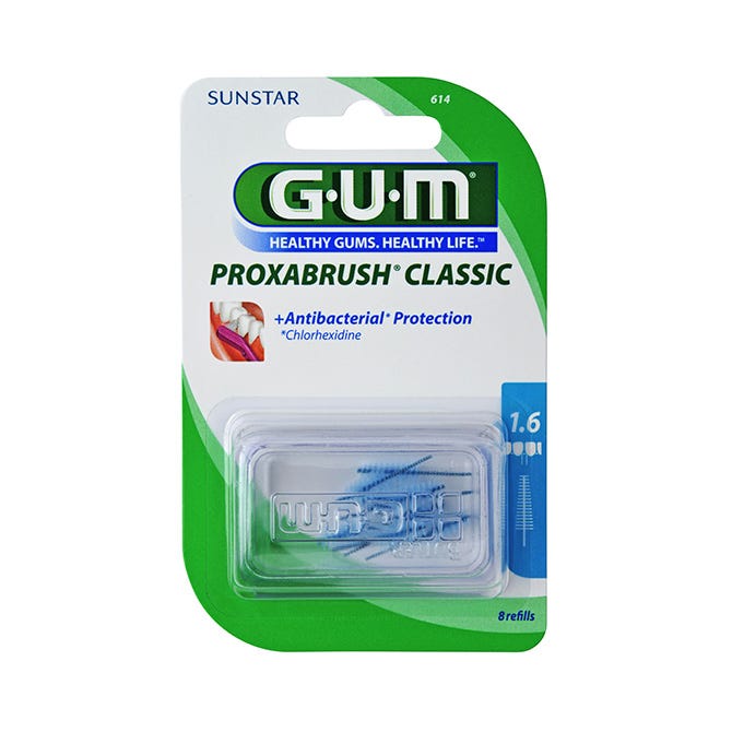 GUM PROXABRUSH CLASSIC 614 SCOVOLINO INTERDENTALE 8 PEZZI