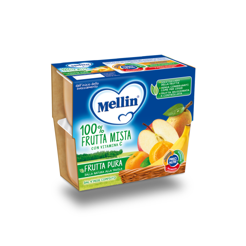 MELLIN FRUTTA PURA FRUTTA MISTA 100 G 4 PEZZI