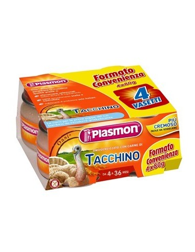 PLASMON OMOGENEIZZATO TACCHINO 4 X 80 G CON GIFT