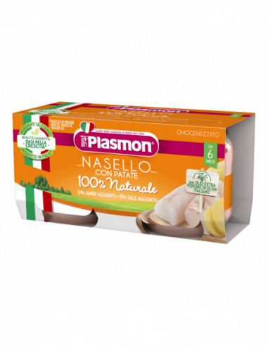 PLASMON OMOGENEIZZATO NASELLO PATATE 80 G X 2 PEZZI