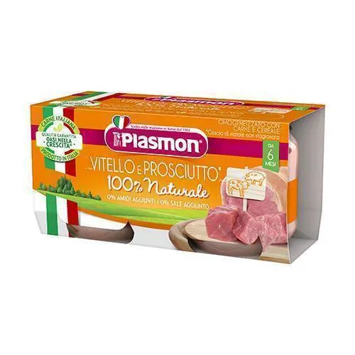 PLASMON OMOGENEIZZATO VITELLO PROSCIUTTO COTTO 80 G X 2 PEZZI