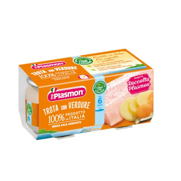 PLASMON OMOGENEIZZATO TROTA VERDURE 80 G X 2 PEZZI