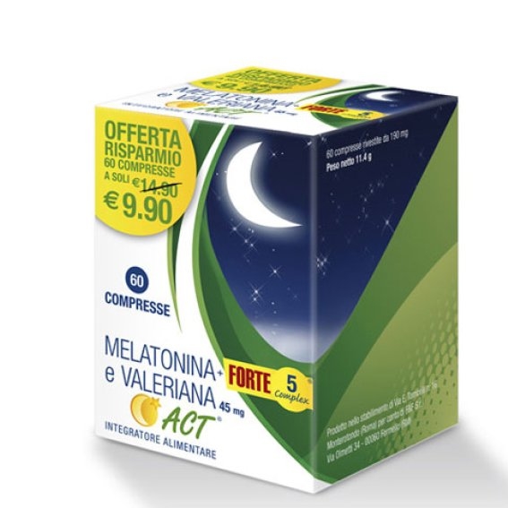 MELATONINA+FORTE 5 COMPLEX E VALERIANA ACT 60 COMPRESSE