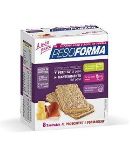 PESOFORMA SANDWICH PROSCIUTTO/FORMAGGIO 4 PASTI 8 PEZZI X 25 G