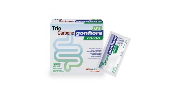 TRIOCARBONE GONFIORE IBS 10 BUSTE DUOCAM DA 2 G + 1,5 G