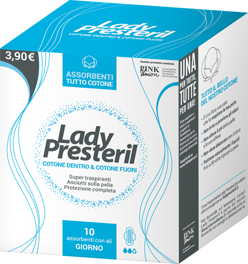 LADY PRESTERIL ASSORBENTI GIORNO CON ALI RIPIEGATI BIODEGRADABILI 10 PEZZI