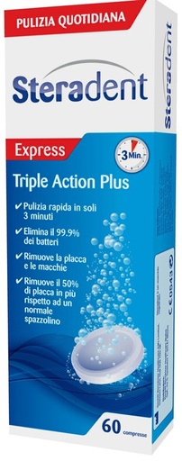 [901453908] STERADENT TRIPLE ACTION PLUS 60 COMPRESSE PULENTI