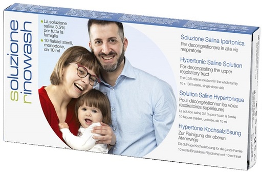 [902076785] RINOWASH SOLUZIONE SALINA IPERTONICA PER PULIZIA NASO 10 FIALE RICHIUDIBILI X 10 ML