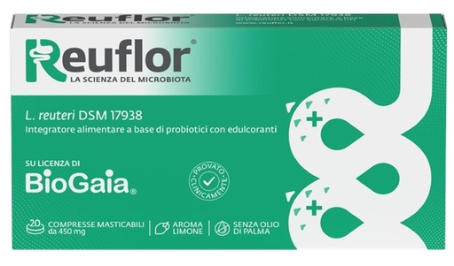 [903622088] REUFLOR 20 COMPRESSE MASTICABILI AROMA LIMONE