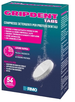 [905850487] GRIPDENT TABS DETERGENTE PER PROTESI DENTARIA 54 COMPRESSE