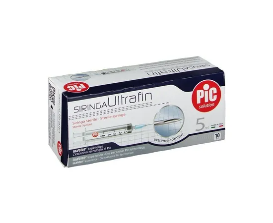 [906677950] SIRINGA PIC ULTRAFINE 5 ML AGO 14 10 PEZZI