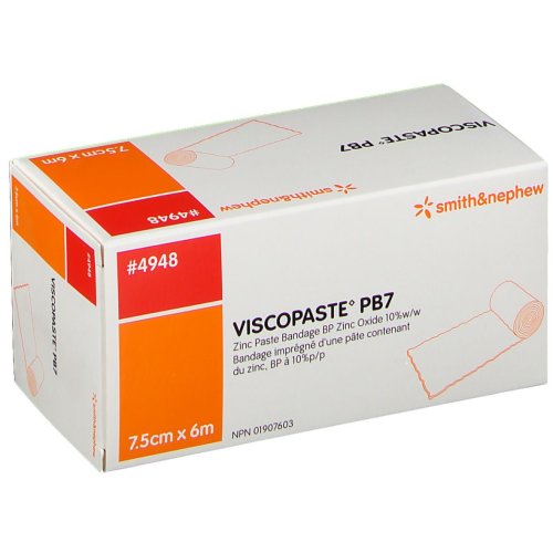 [909267419] BENDA ALL'OSSIDO DI ZINCO PER IL TRATTAMENTO DELLE ULCERE VARICOSE DI TIPO SECCO E DELLE DERMATITI CRONICHE VISCOPASTE PB7 600X7,5CM